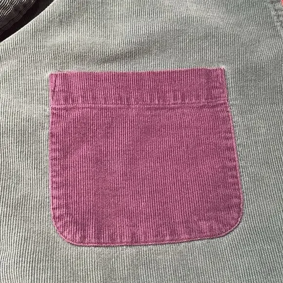 Vtg Lands’ End Colorblock Corduroy Shirt Men’s XL Tall Wide Wale Single Pocket - Picture 12 of 15